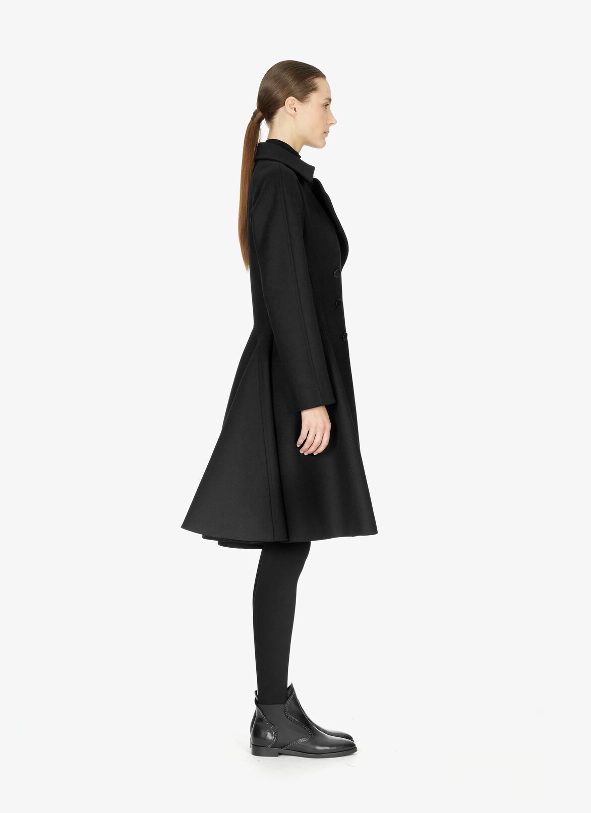 COAT DRAP DOUBLE BLACK ALAÏA BLACK COAT DRAP DOUBLE BLACK